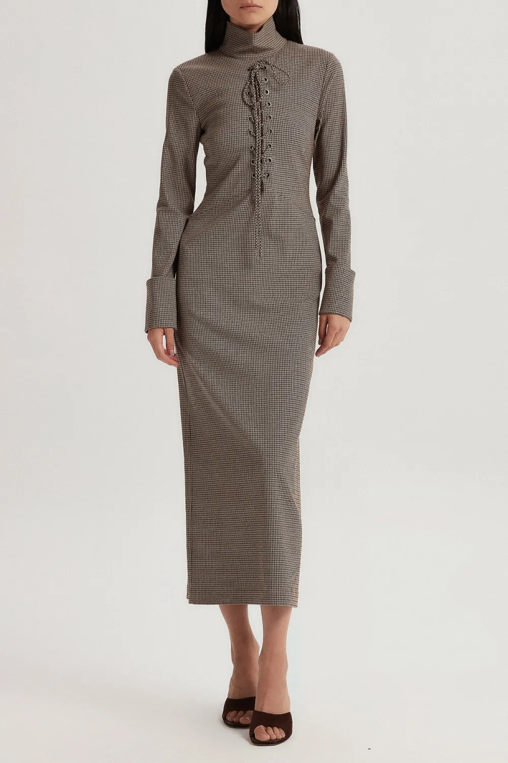 Midi Dress-Brown