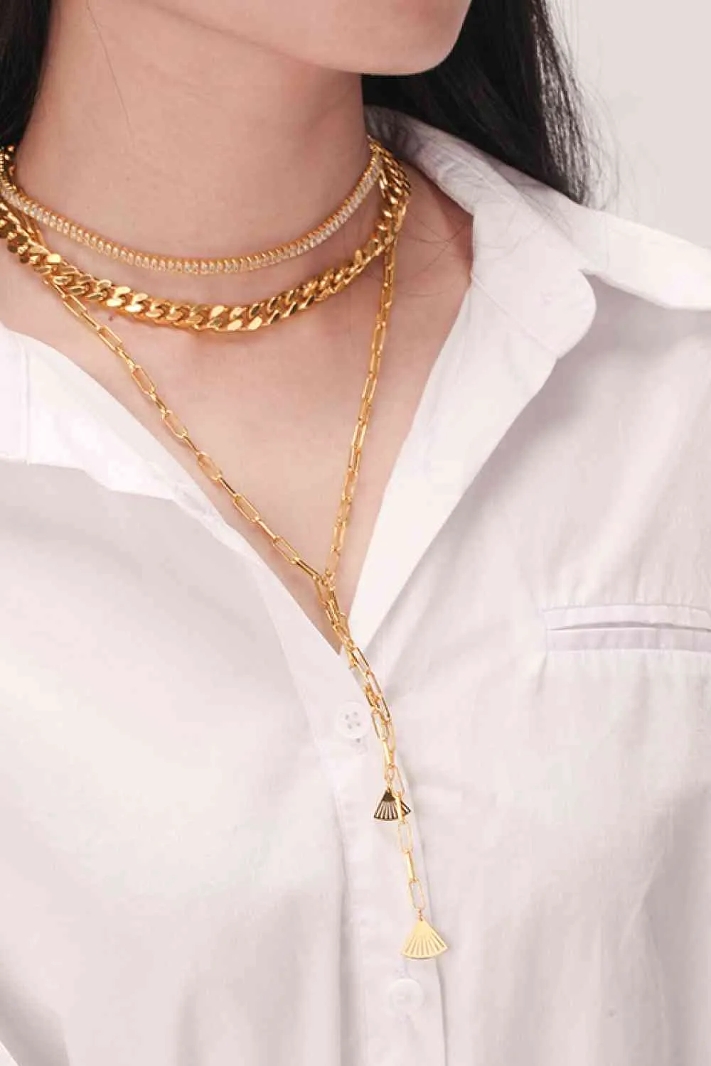 Layered K Plated Necklace