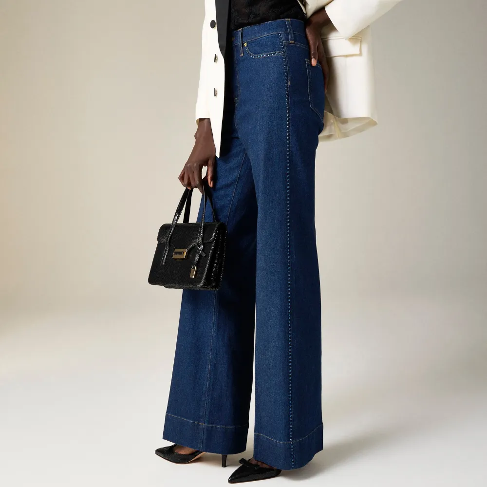 Embellished Wide-Leg Jeans