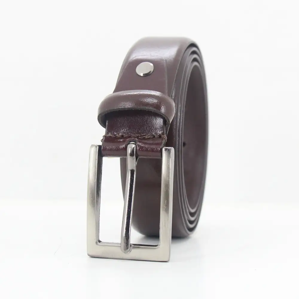 Refined Metal Buckle Leather Belt