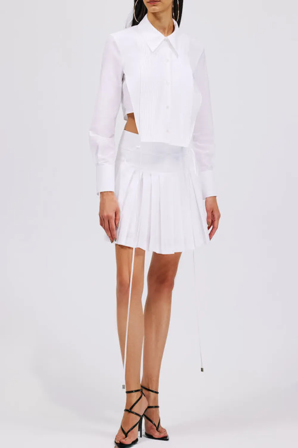 Pleated Skirt-White