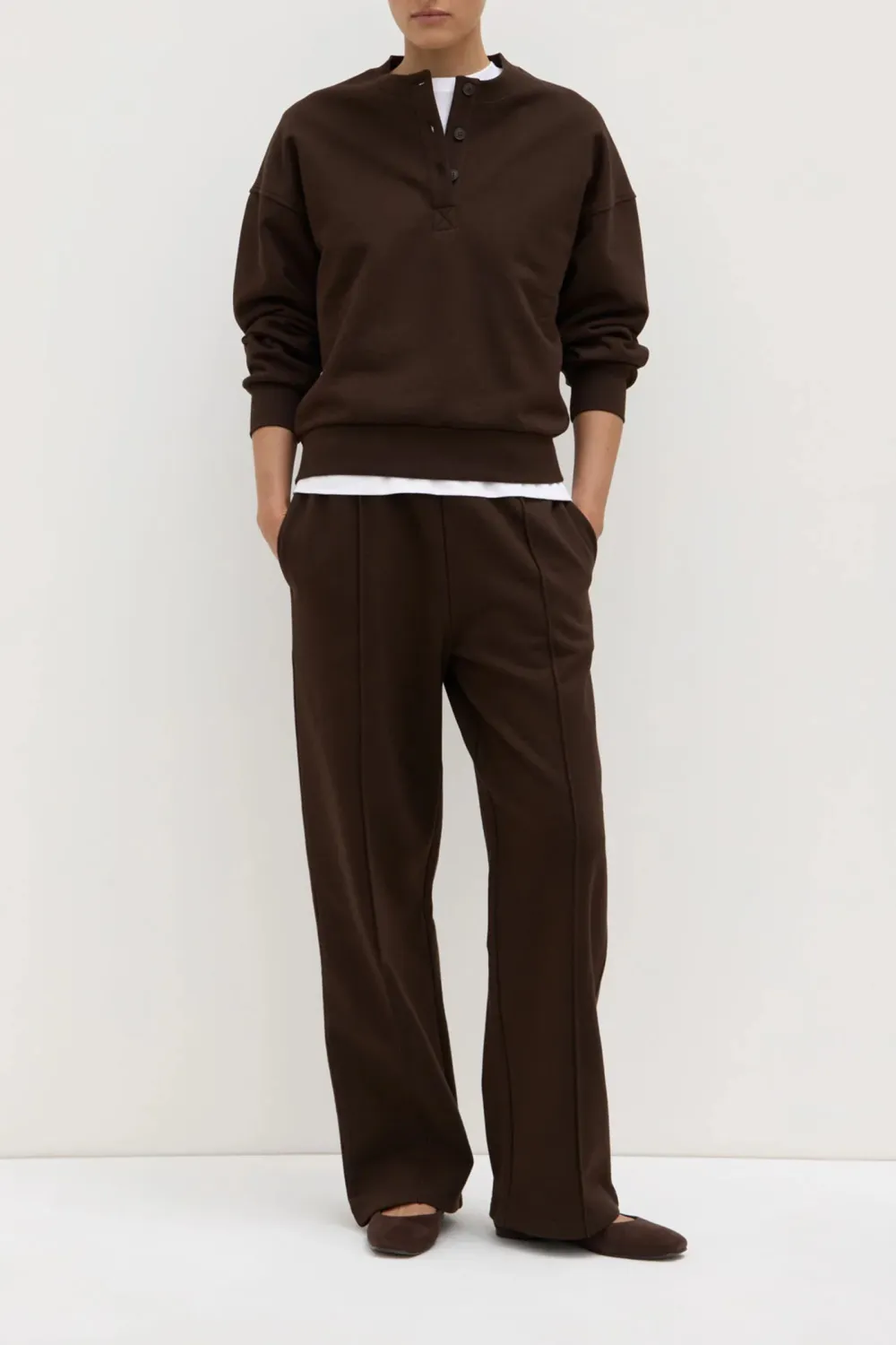 Front Button Style Round Neck T-Shirt