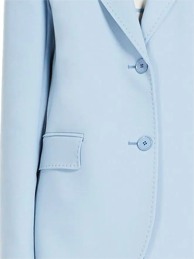 Single Breasted Stretch Canvas Blazer
