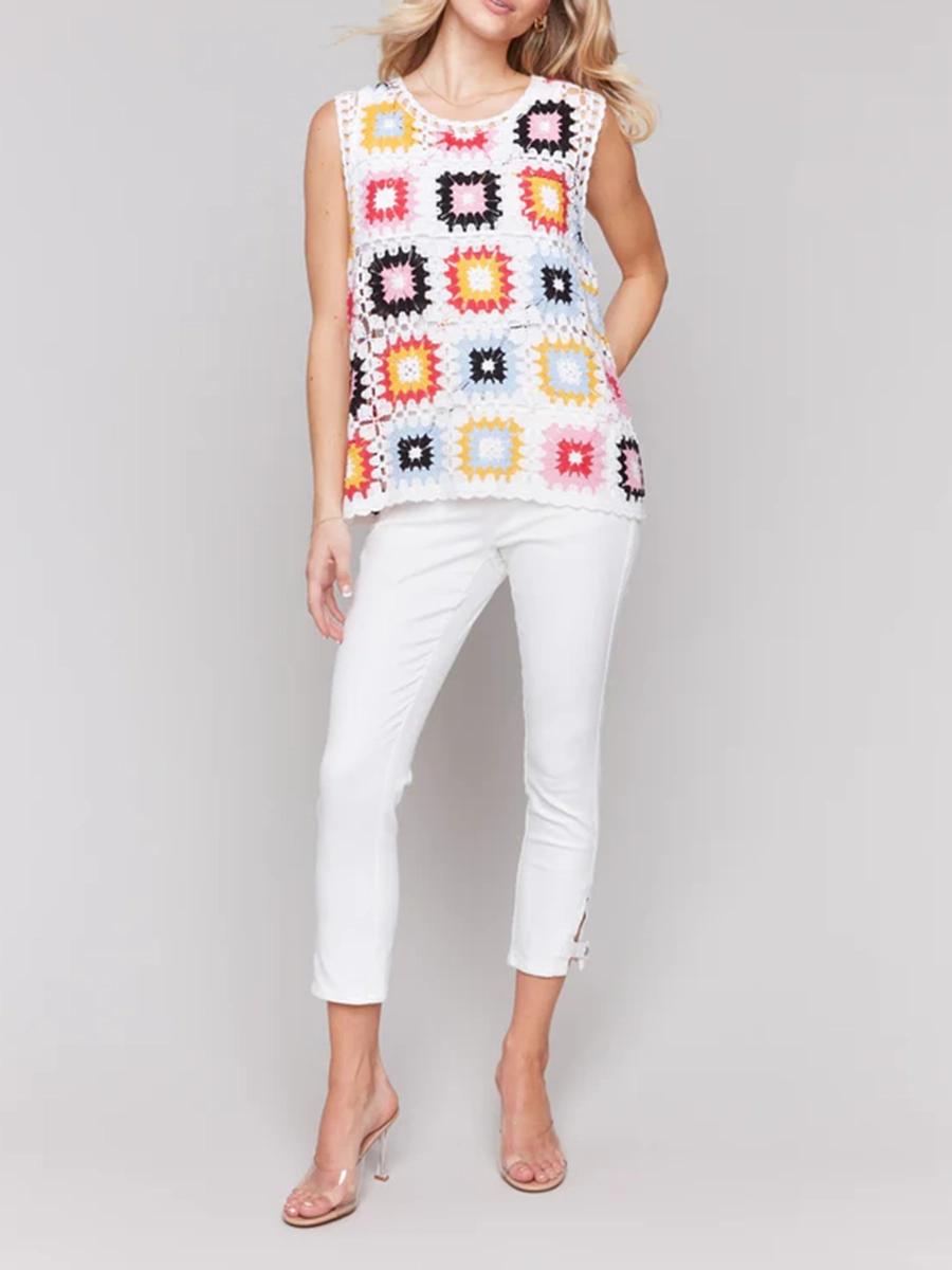 Three Dimensional Cut Sleeveless Design Vest