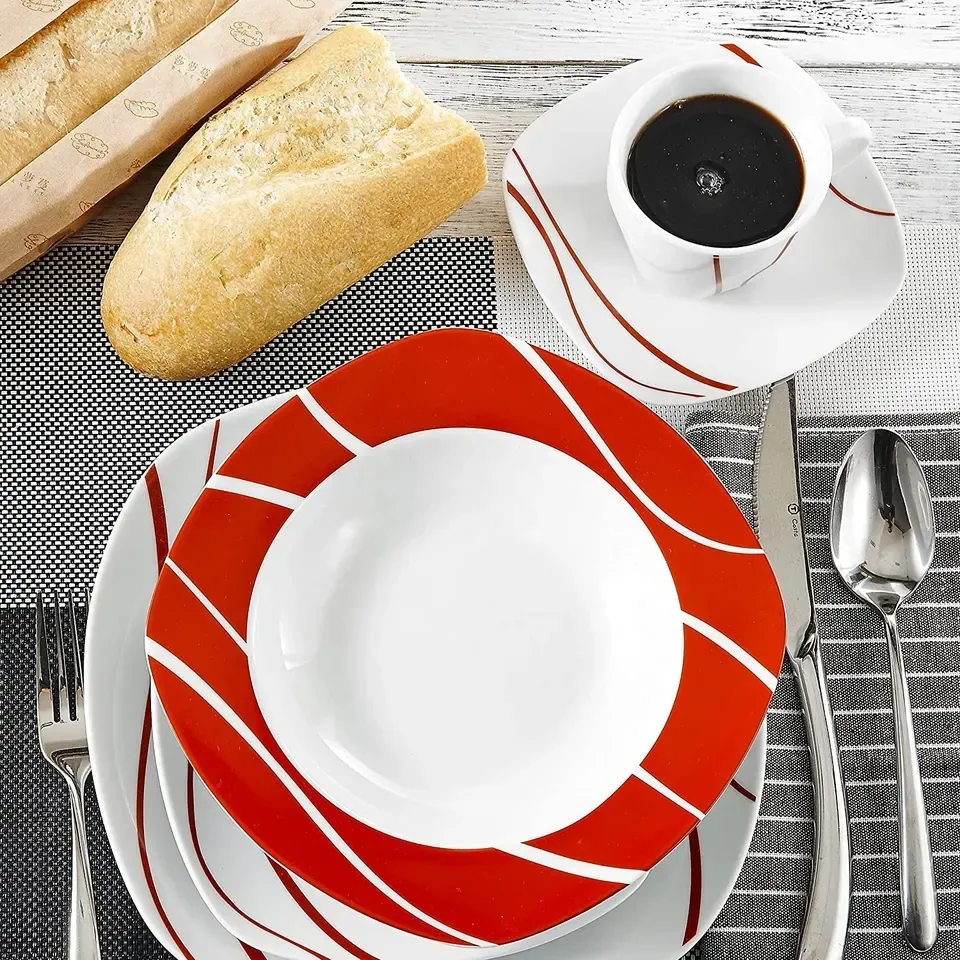 58pcs deluxe ceramic tableware set