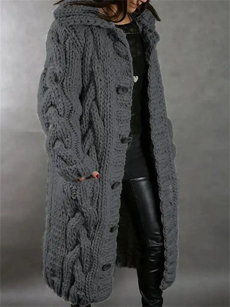 Pearl-Button Plaid Knit Cardigan
