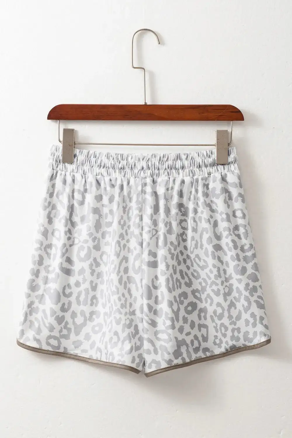 Leopard Print Drawstring Casual Shorts