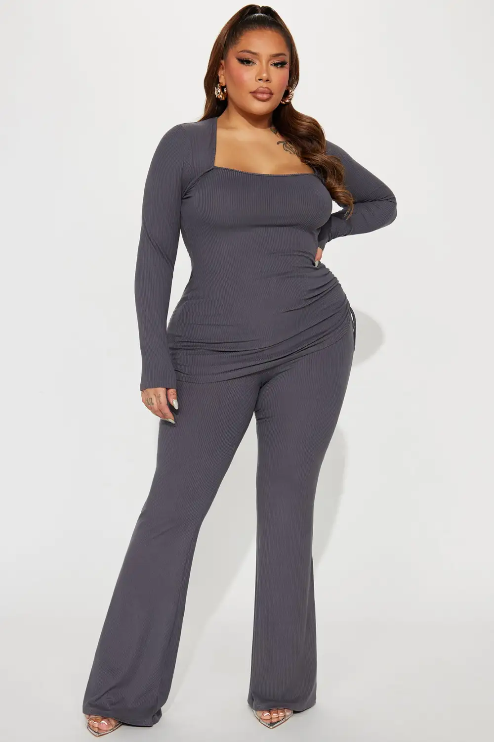 Legally Casual Pant Set - Charcoal