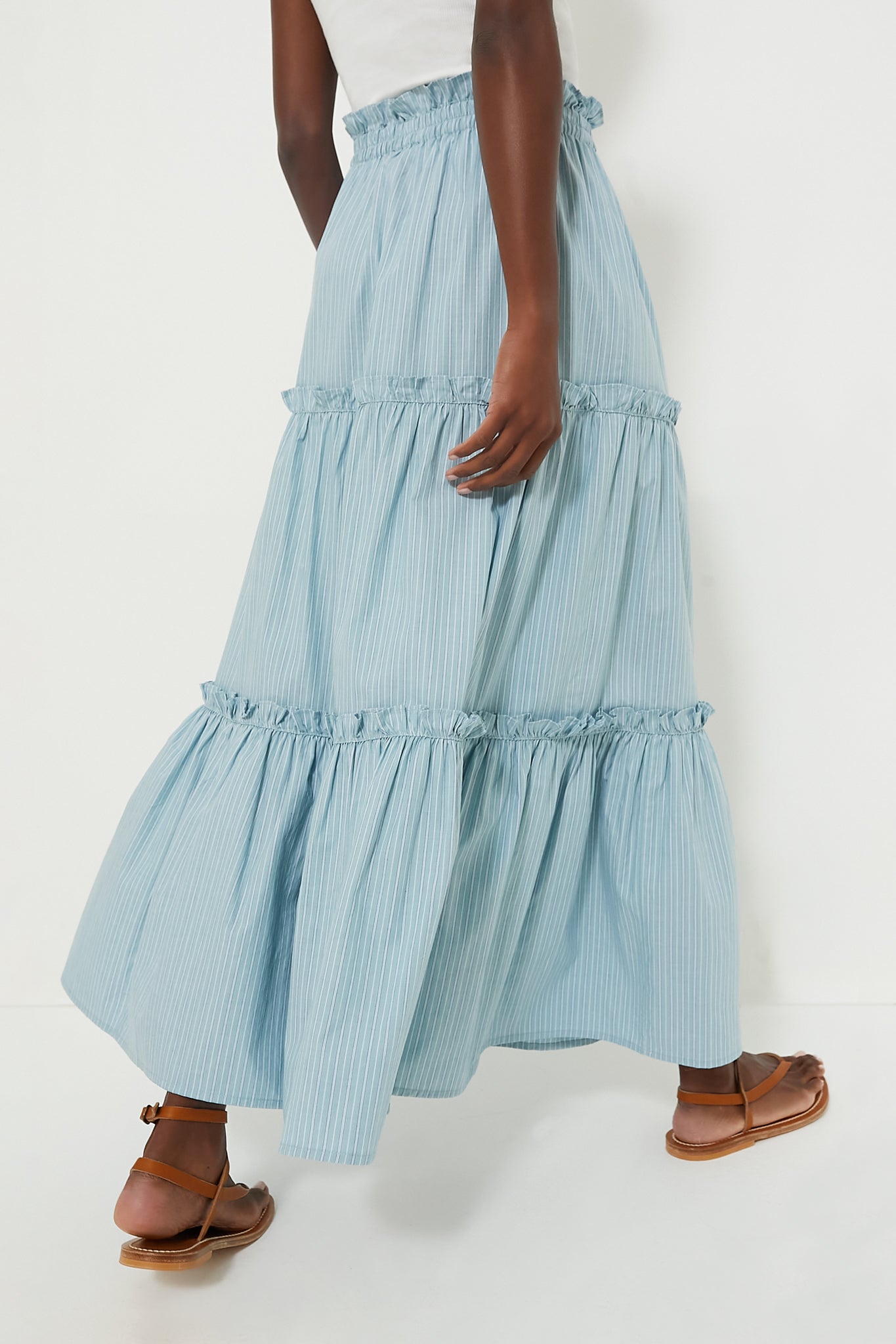 Slate Blue Stripe Prado Skirt