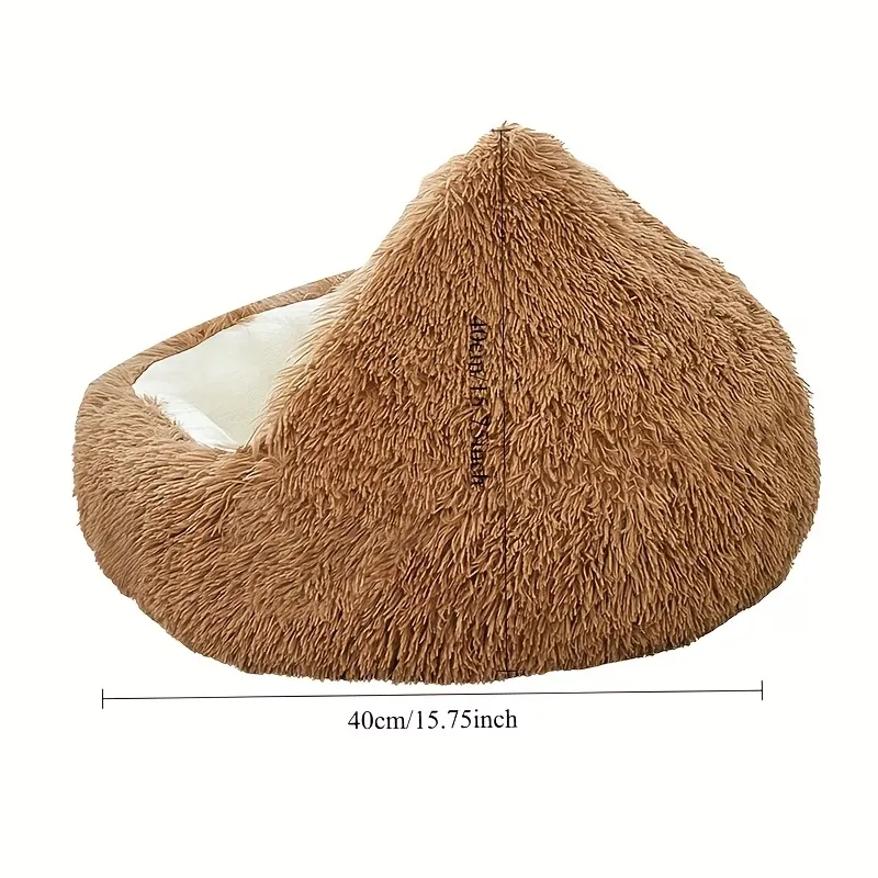Plush Cave Cat Bed