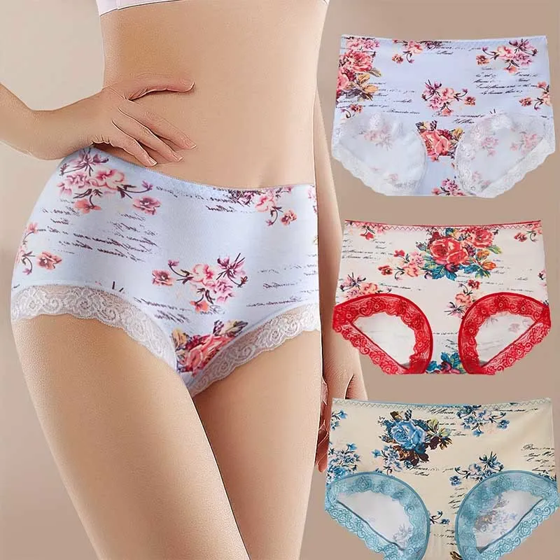 Plus Size Lace Trim Breathable Panty