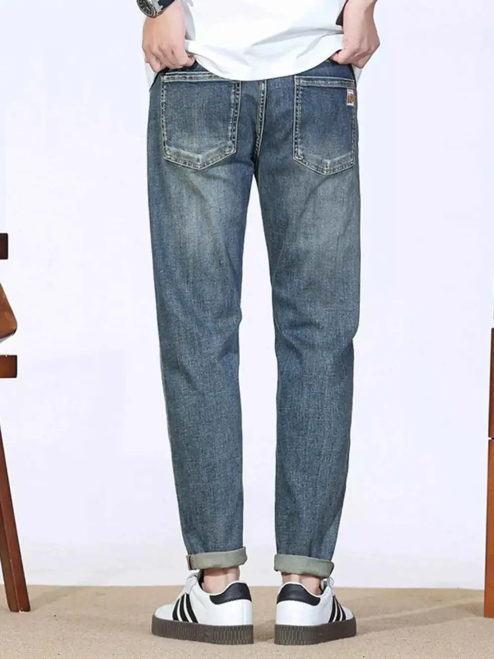 Relaxed Wash Straight Leg Jeans