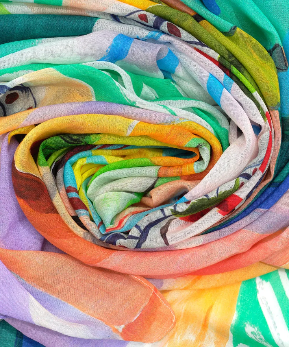 Multi Casual Style Oversized Square Scarf Wrap