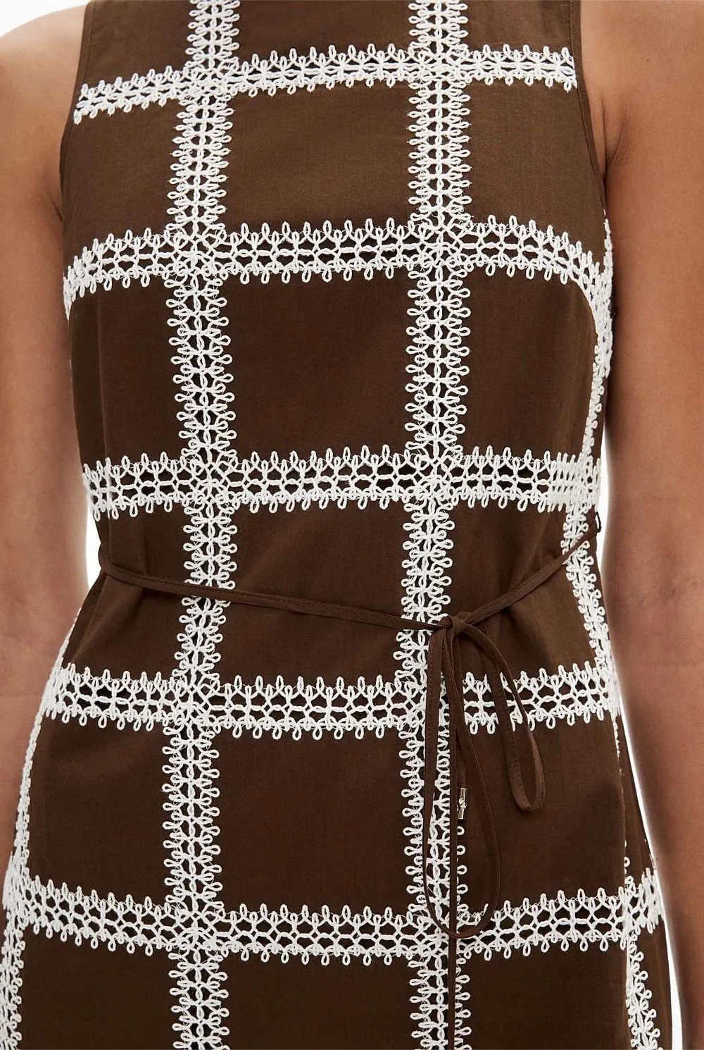 Embroidered Striped Casual Dress