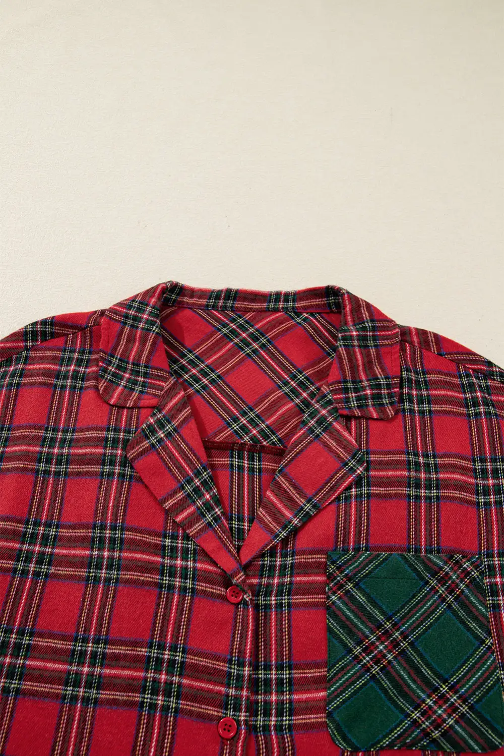 Plaid Print Mixed Print Short Pajama Set
