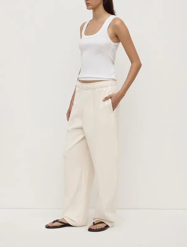 Shell Brushed Cotton Barrel-Leg Lounge Pant