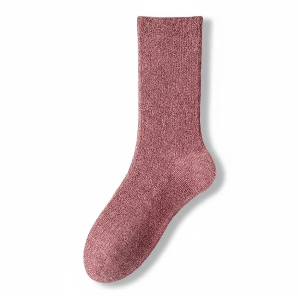 Cozy Heathered Wool Blend Crew Socks