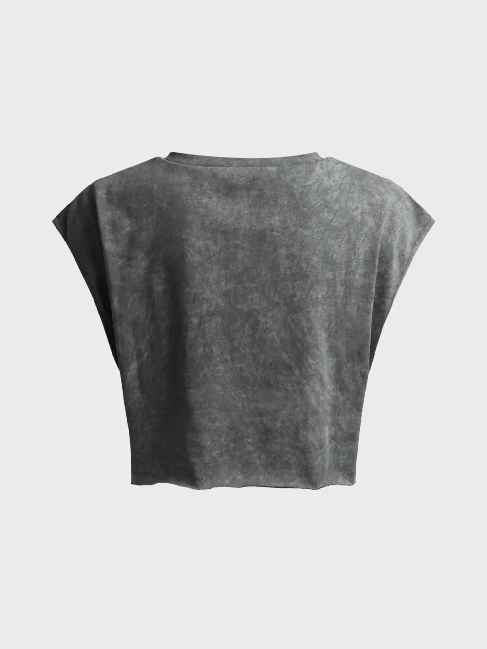 Gray Graphic Basic Top T-Shirt