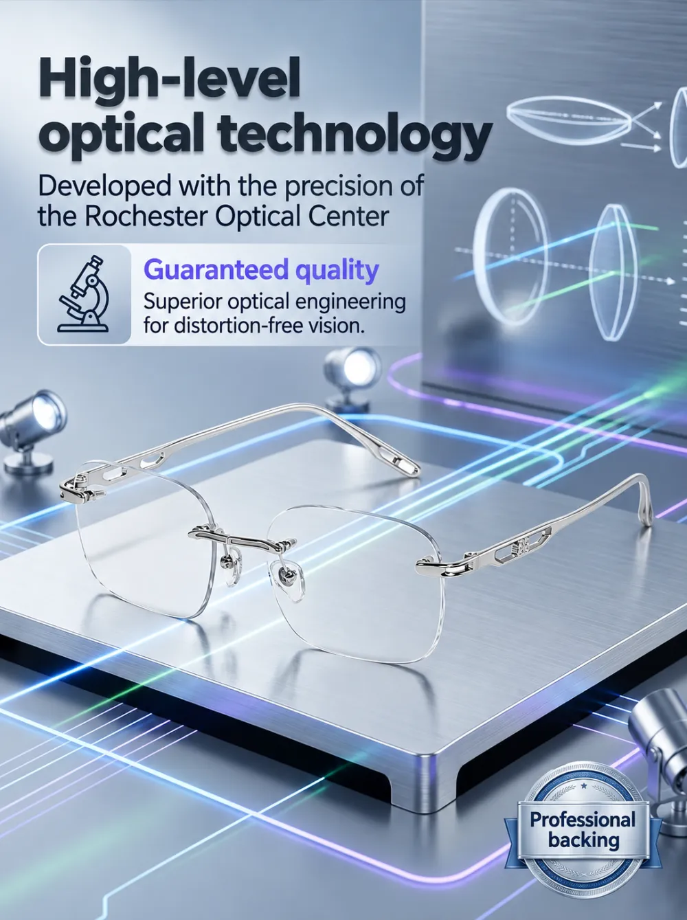 HD Photochromic Titanium Alloy Progressive Reading Glasses