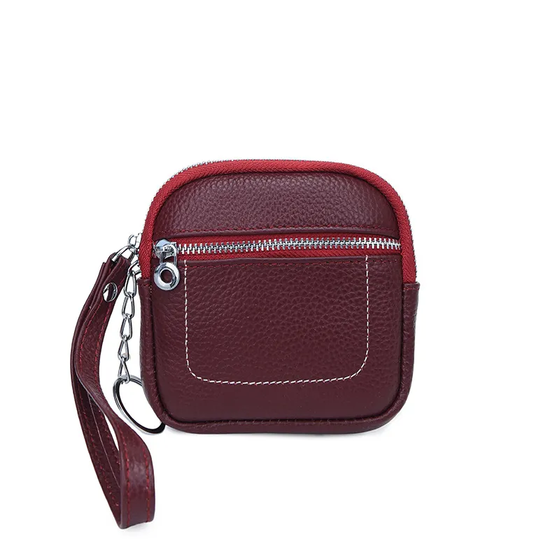 Square Mini Leather Card Wallet & Purse, Zipper Lock Design, Fashion Casual Style Coin Pouch, Perfect Unisex Gift for All Seasons, Stylish Wallet, Coin Bag, Change Purse
