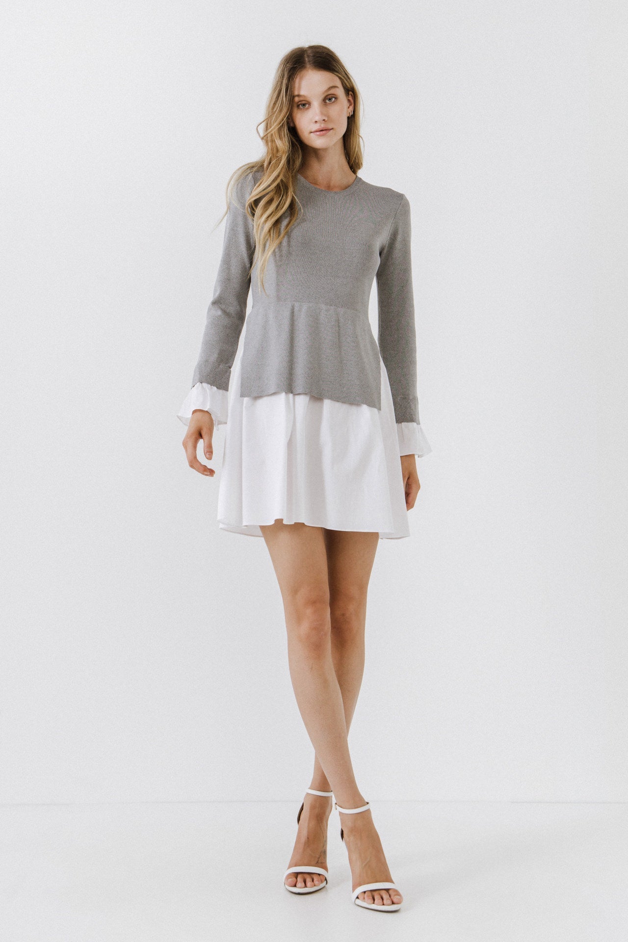 Poplin Combo Knit Dress