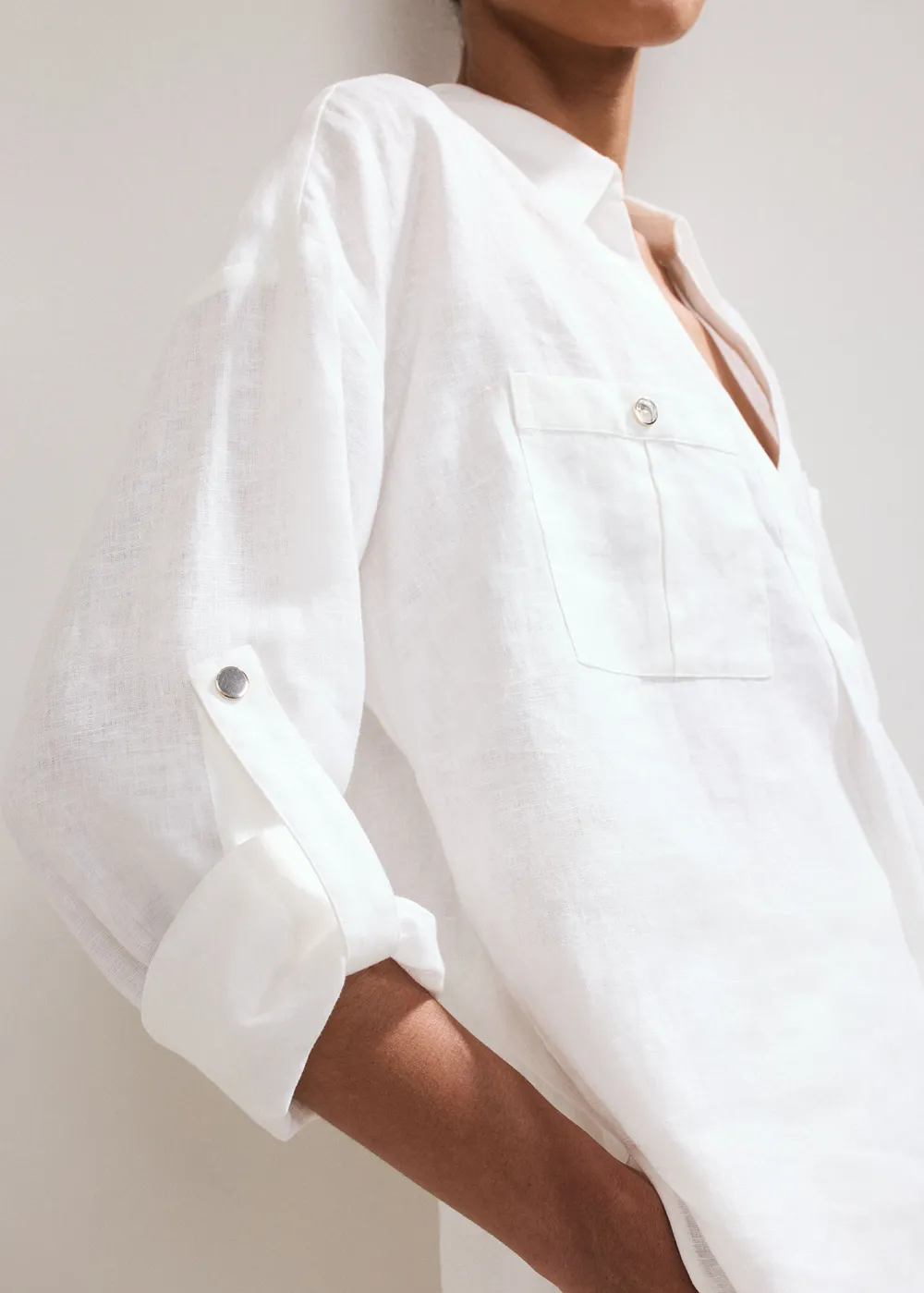 Casual Solid Linen Women's Shirt