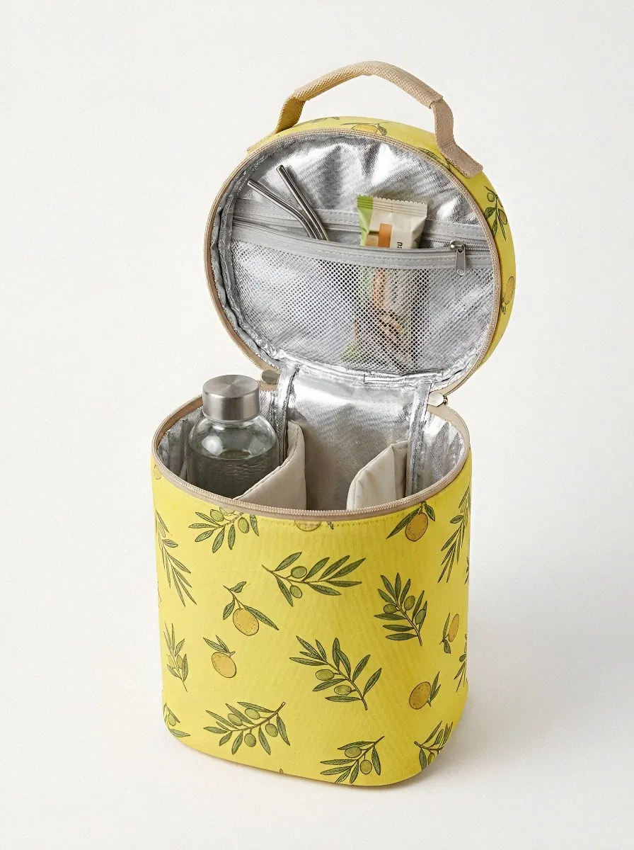 Olive Branch Pattern Printed Insulated Lunch Bag