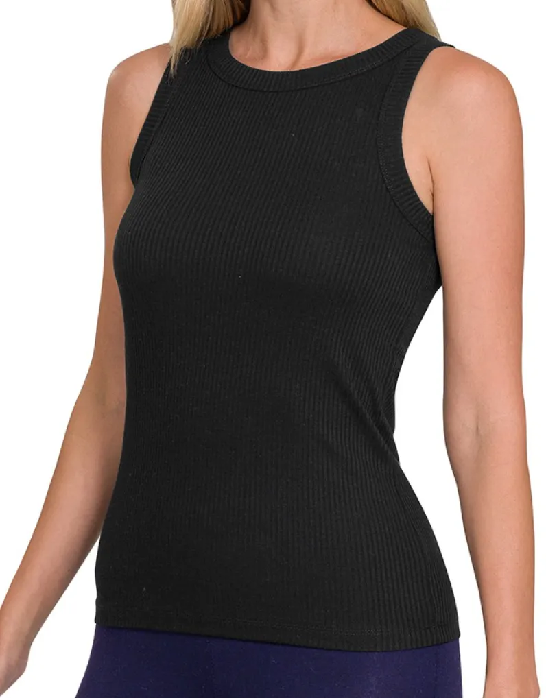 Ribbed High Tank Top
