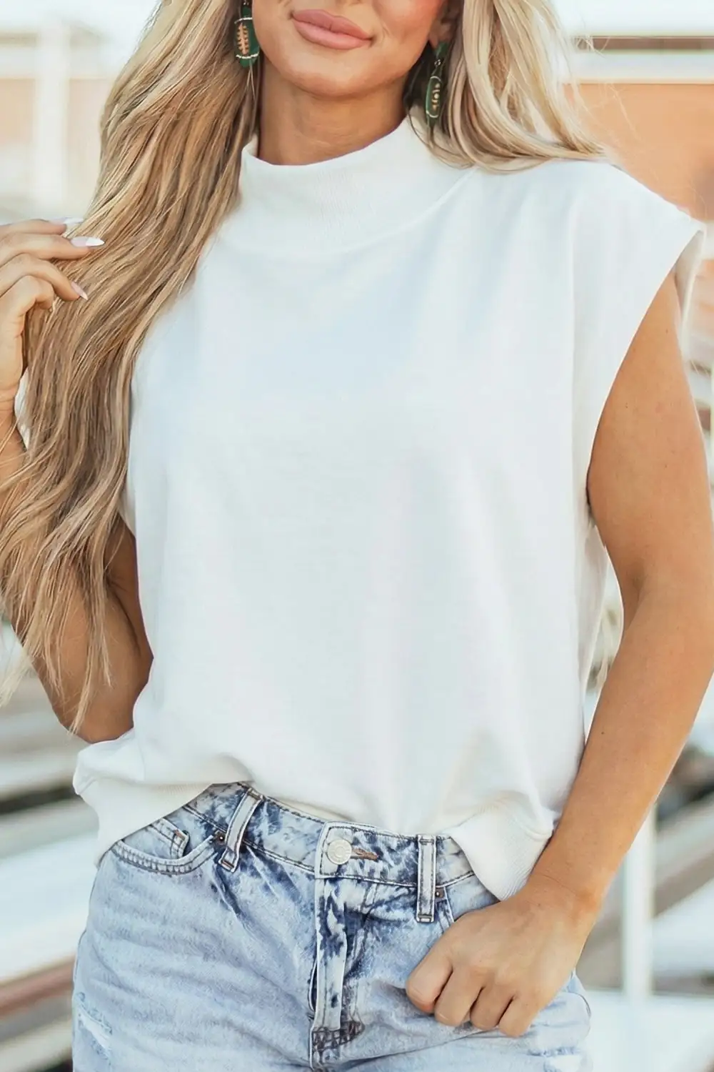 Classic Solid Color High Neck Tee