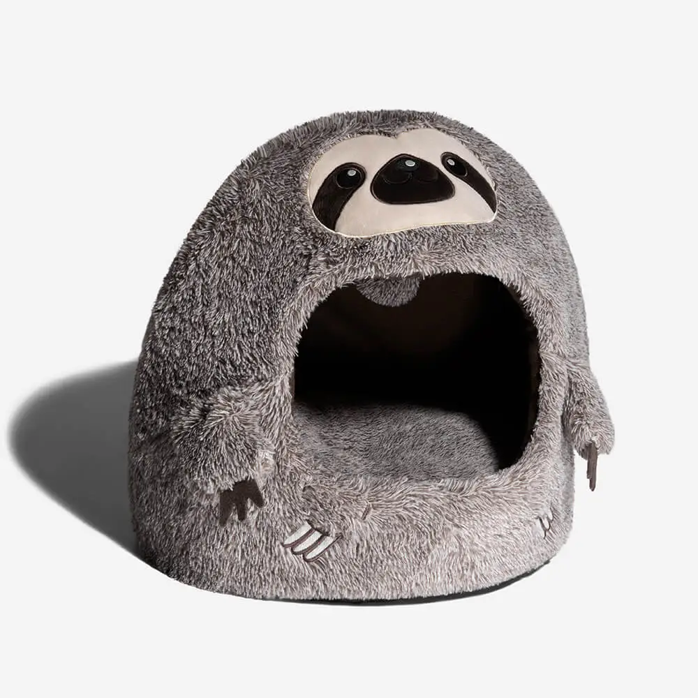 Warming Cute Sloth Semi-Enclosed Cat Cave