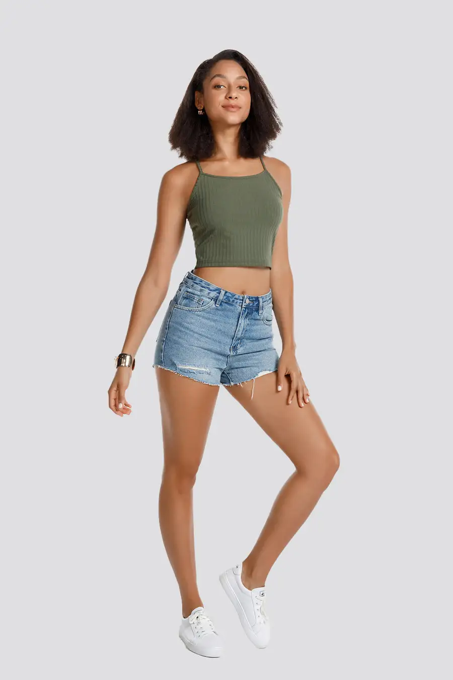 Ribbed Knit Cami Crop Top