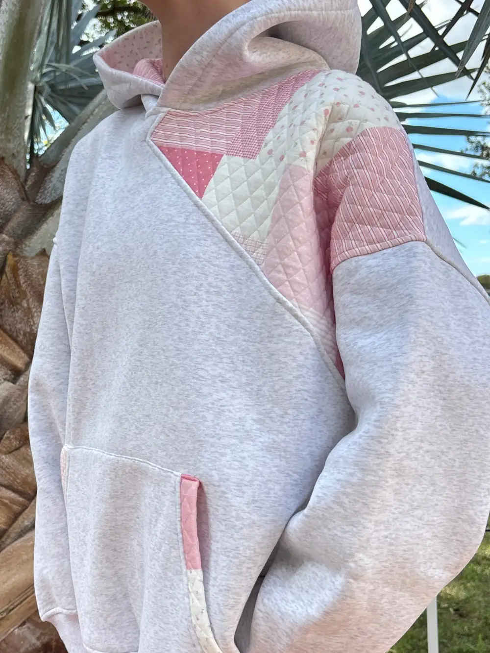 Everyday Quilted Patchwork Hoodie