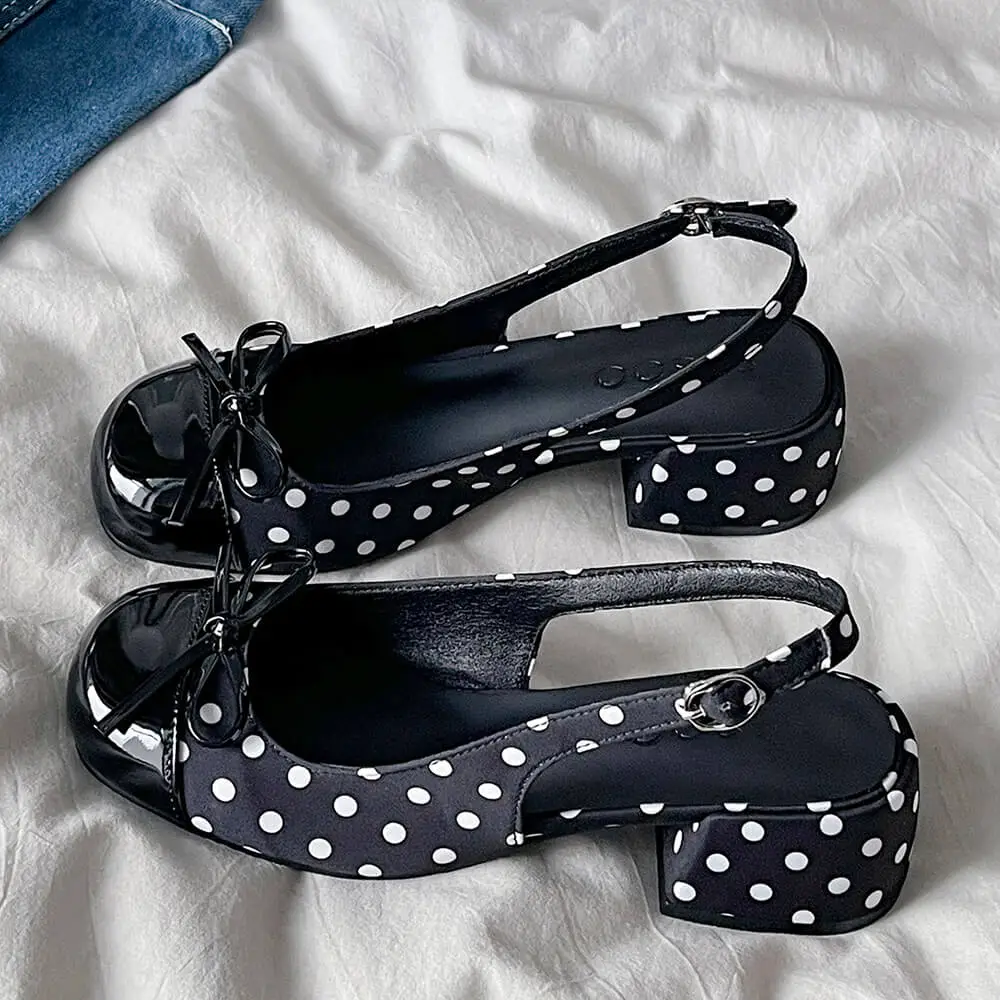 Princess Mood Polka Dot Slingback Sandals