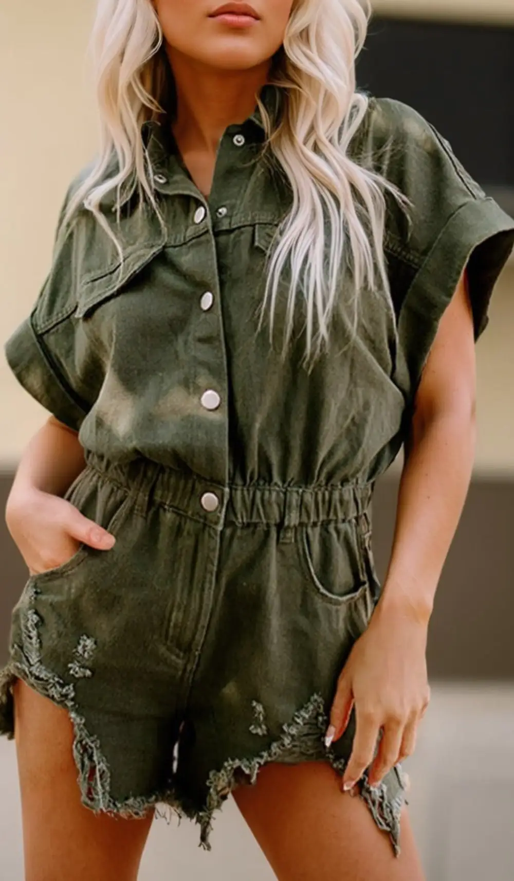 Soft Roomy Cotton Blend Casual Romper