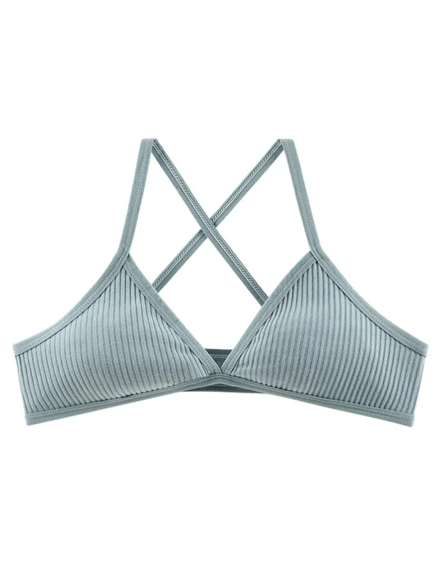 Wireless Sports Bra Comfort and Style with Cross-Strap Bra & Bralette