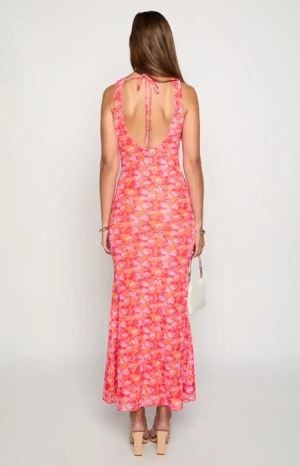 Soft Floral Print Maxi Dress