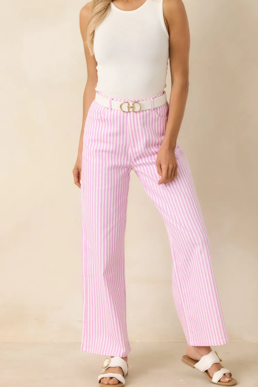 Striped Cotton Casual Pants
