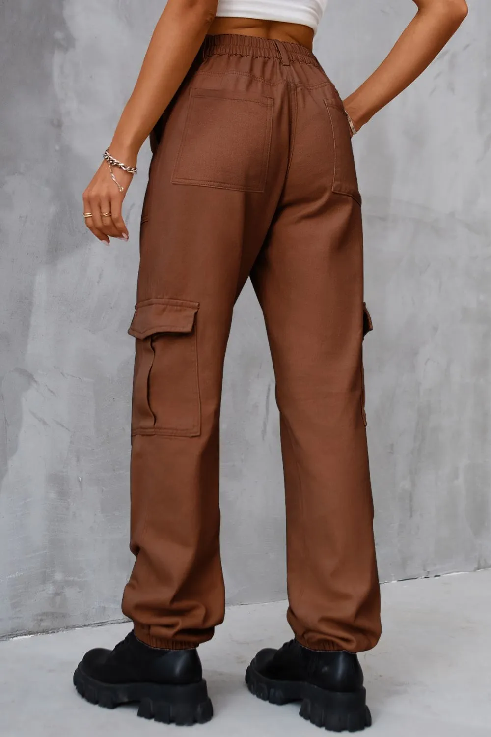 Buttoned High Waist Jeans With Pocket