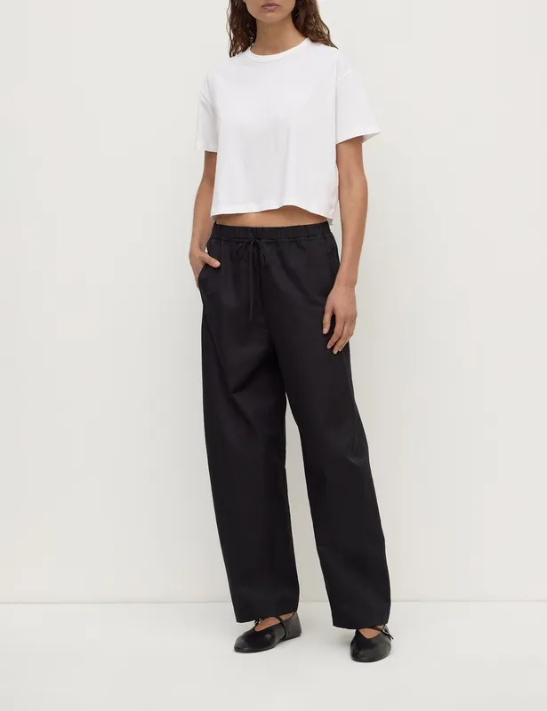 White Cropped Boxy Cotton Tee