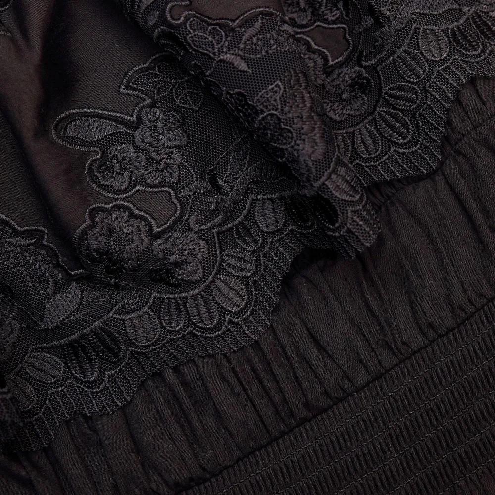Black Cotton Midi Dress