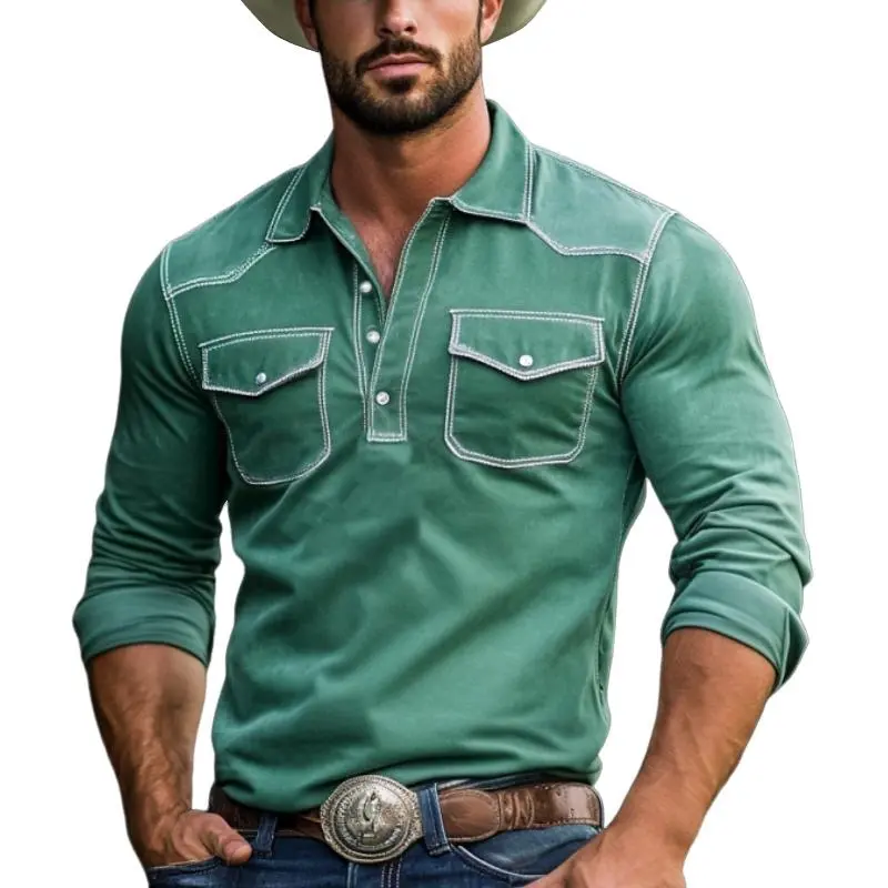Clean Long Sleeve Collared Knit Suede Feel Shirt