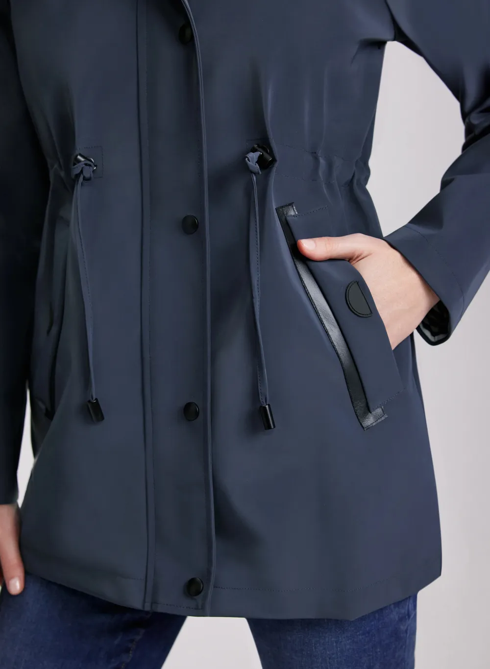 Water-Resistant Hooded Trench Coat