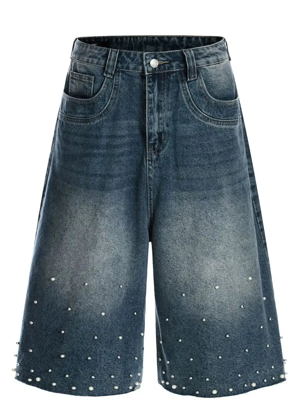 Roomy Wide Leg Cotton Blend Casual Shorts