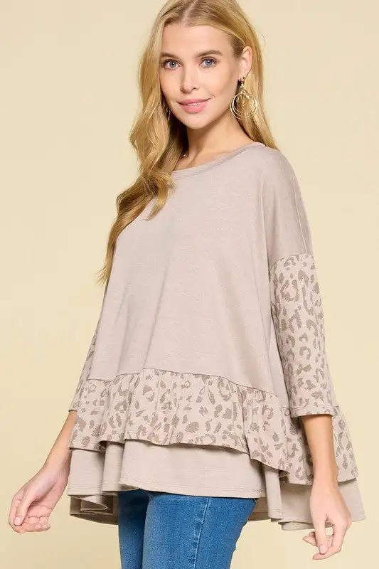 Allure Animal Print Ruffle Top | URBAN ECHO SHOP