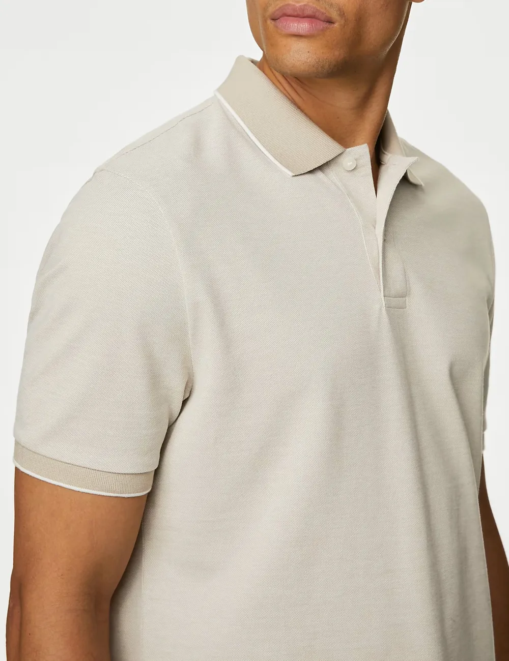 Pure Cotton Tipped Pique Shirt