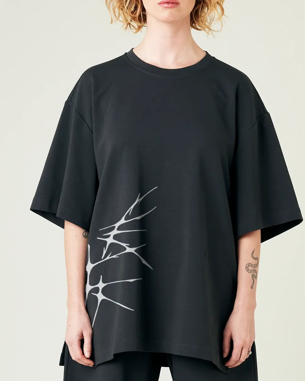 COTTON JERSEY SHORT DROP SLEEVE TOP