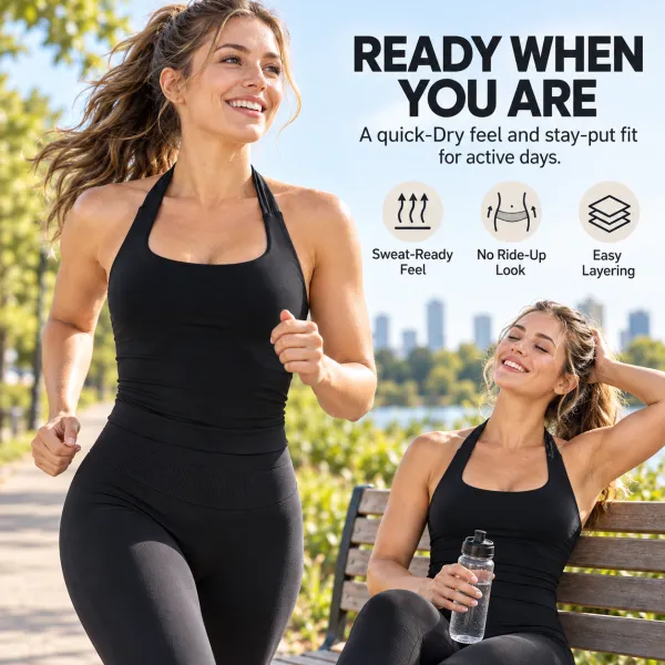 Coral Canton Seamless Halter Top & Sports Shorts Set SohoChic