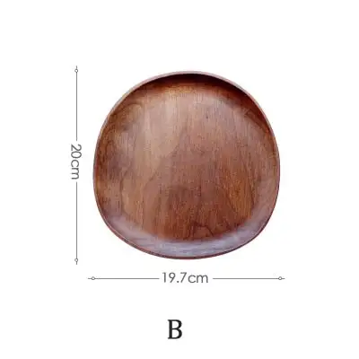 (Store Closing Sale) Wooden Irregular Oval Solid Pan Plate