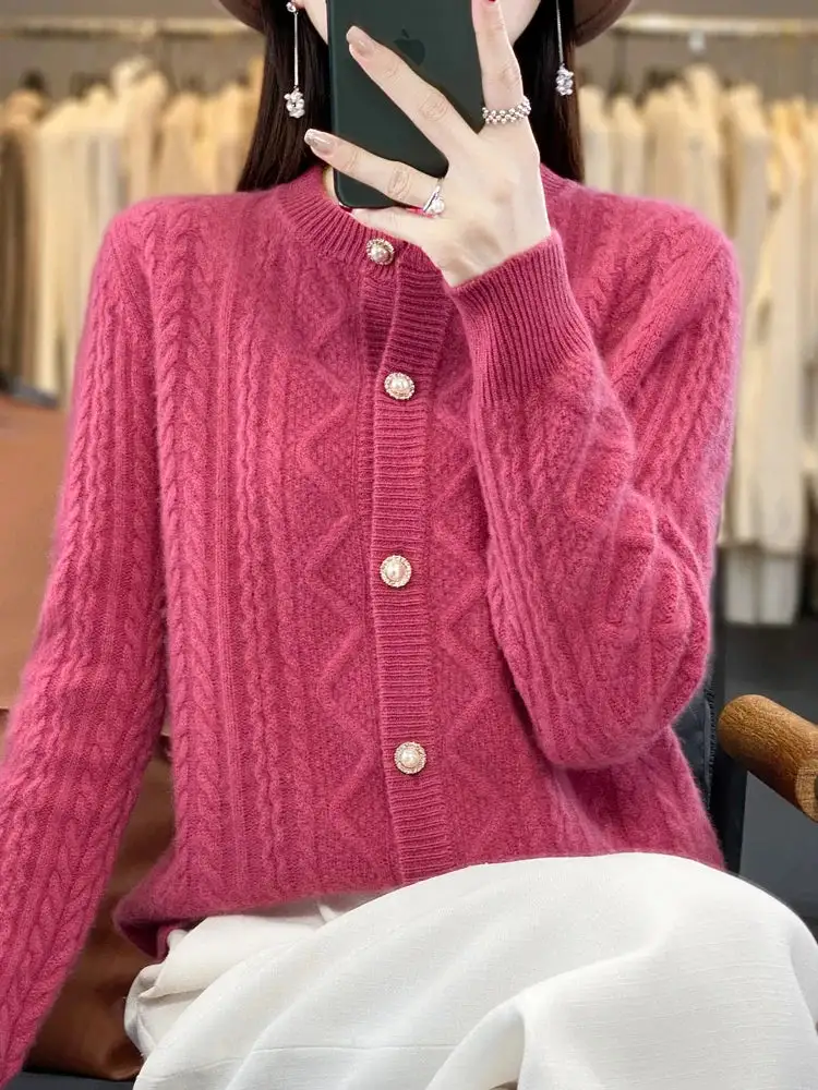 Thick Elastic Warm-Knit Cardigan