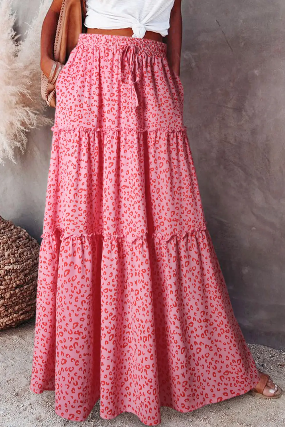 Modern Maxi Print High Waist Skirt